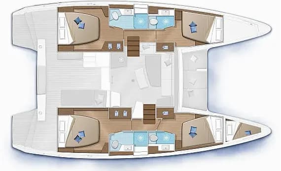 תוכנית הסיפון של Lagoon 42 in Marmaris Yacht Marina