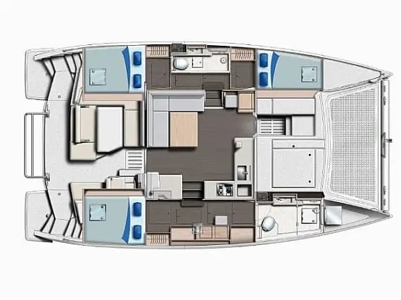תוכנית הסיפון של Leopard 40 in Fethiye / Ece Marina
