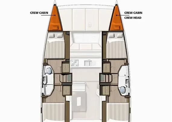 Bali Catsmart in Sardinia / Golfo Aranci / Mare Fun Charter & Marina 的甲板布局图