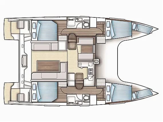 План на палубата на Nautitech 46 Fly in Marmaris / Albatros Marina