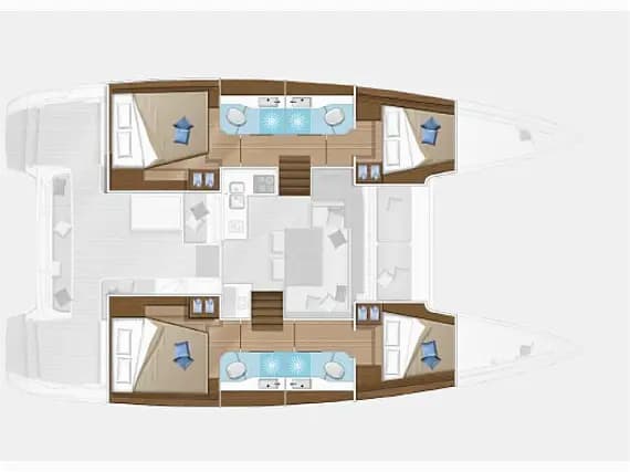 Lagoon 40 in Split / ACI Marina Split 的甲板布局图