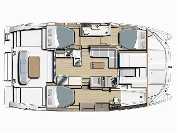 Deck plan of Leopard 40 PC in Marina Agana