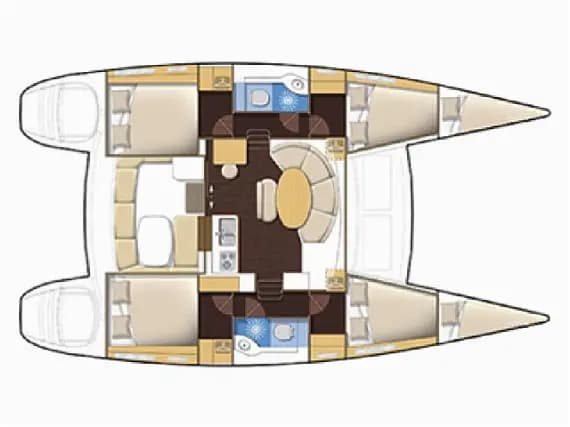 Lagoon 380 S2 in Lefkada / D-Marin Marina Lefkas 的甲板布局图