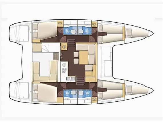 תוכנית הסיפון של Lagoon 400 S2 in Fethiye / Yacht Club Mai