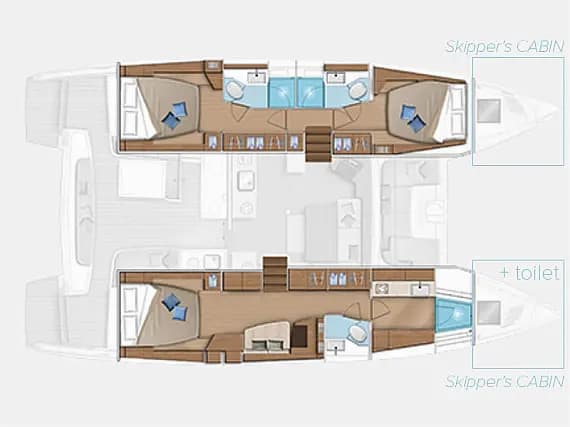Lagoon 46 in Kaštel Gomilica / Marina Kaštela 的甲板布局图