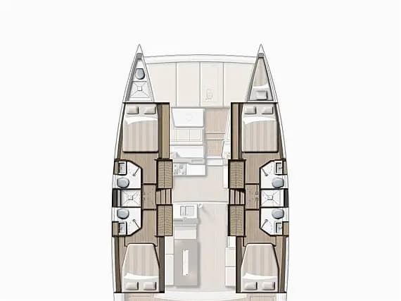 Bali 4.2 in Athens / Alimos Marina 的甲板布局图