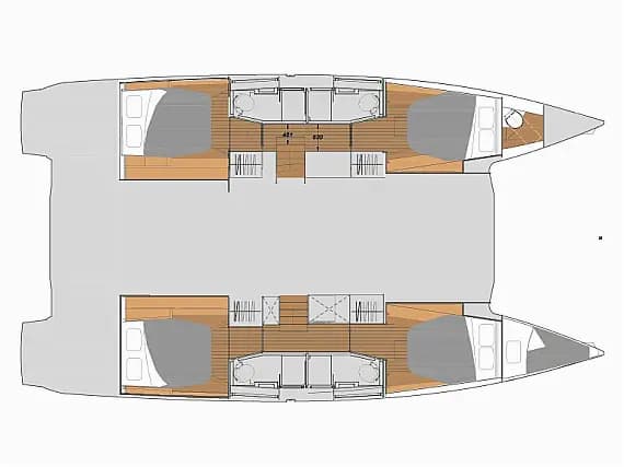 Elba 45 in Lefkada / D-Marin Marina Lefkas 的甲板布局图