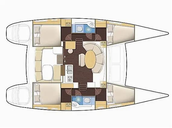 תוכנית הסיפון של Lagoon 380 S2 in Papeete, Tahiti / Papeete