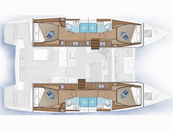 План на палубата на Lagoon 46 in Seget Donji / Marina Baotić