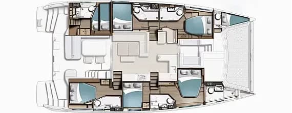 תוכנית הסיפון של Leopard 52 in Fethiye / Yacht Club Mai