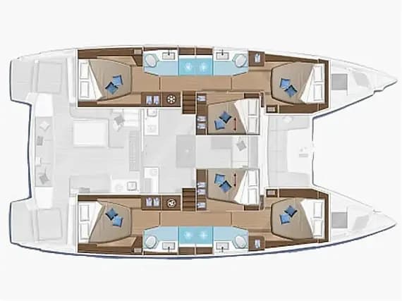 Lagoon 50 in Lefkada / D-Marin Marina Lefkas 的甲板布局图