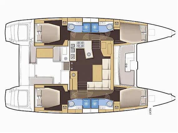 Lagoon 450 Fly in Trogir / SCT Marina Trogir 的甲板布局图