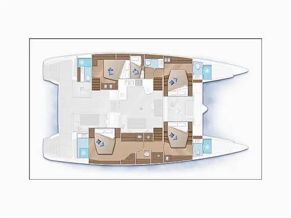Lagoon 52F in Šibenik / D-Marin Marina Mandalina 的甲板布局图