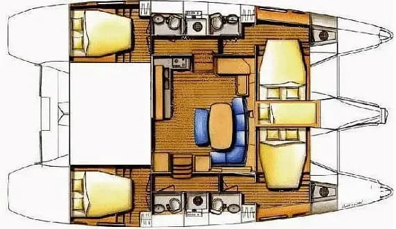 План на палубата на Lagoon 421 in Cienfuegos / Marlin Marina Cienfuegos