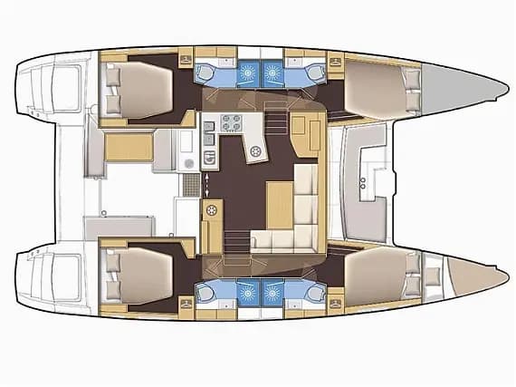 План на палубата на Lagoon 450 Sport in Krk / Punat / Marina Punat
