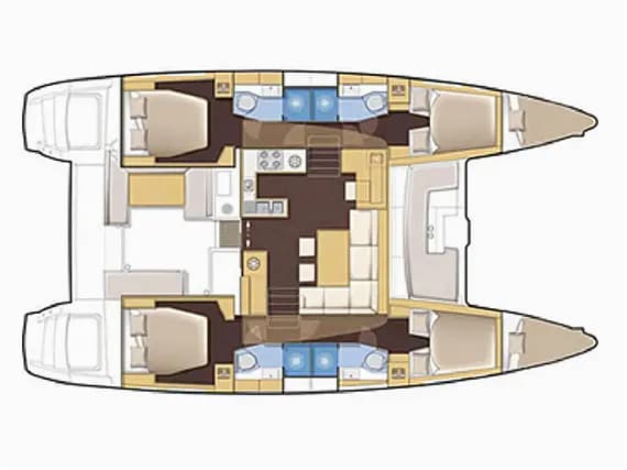 תוכנית הסיפון של Lagoon 450 Fly in Marmaris / Albatros Marina