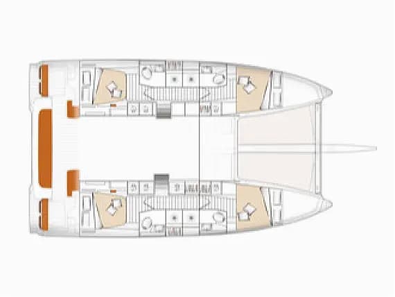 Deck plan of Excess 14 in Rogoznica / Marina Frapa
