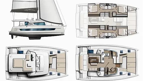 תוכנית הסיפון של Bali 4.6 in Marmaris / Albatros Marina