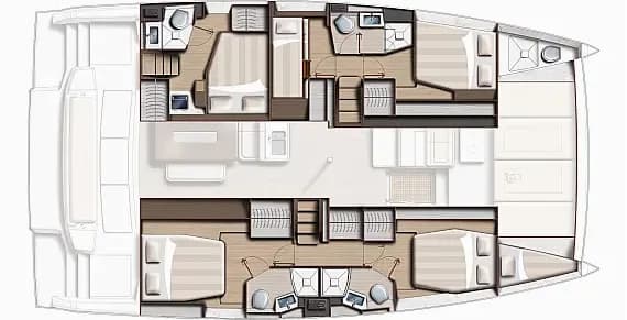 Bali 4.6 in Orhaniye / Marti Marina 的甲板布局图
