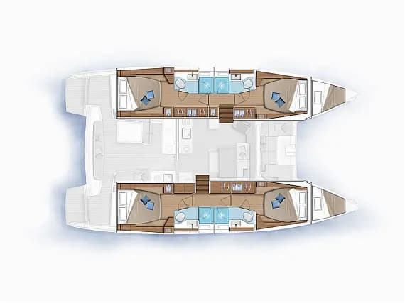 Lagoon 46 in Lefkada / D-Marin Marina Lefkas 的甲板布局图