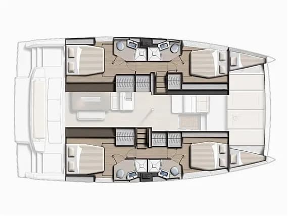 План на палубата на Bali 4.6 in Novi Vinodolski / Marina Novi