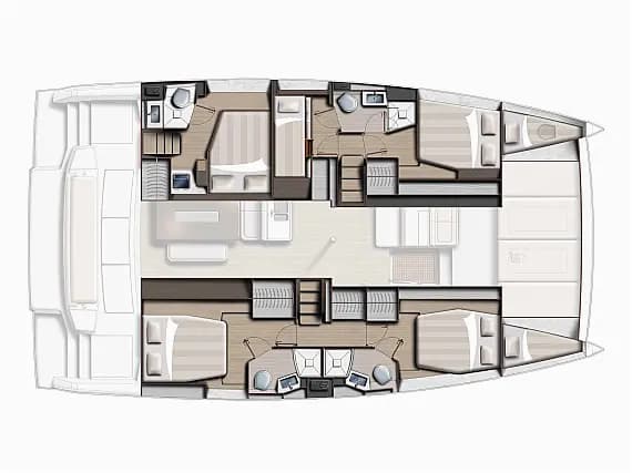 Bali 4.6 in Athens / Alimos Marina 的甲板布局图