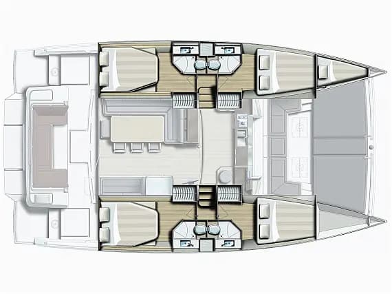 План на палубата на Bali 4.3 in Lefkada / Port of Lefkas