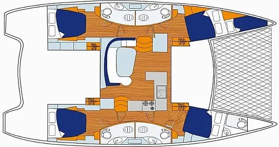 План на палубата на Leopard 45 in Phuket / Ao Po Grand Marina
