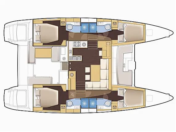 План на палубата на Lagoon 450 in Athens / Alimos Marina