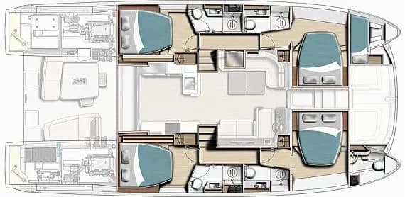 תוכנית הסיפון של Leopard 53 PC in Tortola / Road Town / Wickhams Cay II Marina