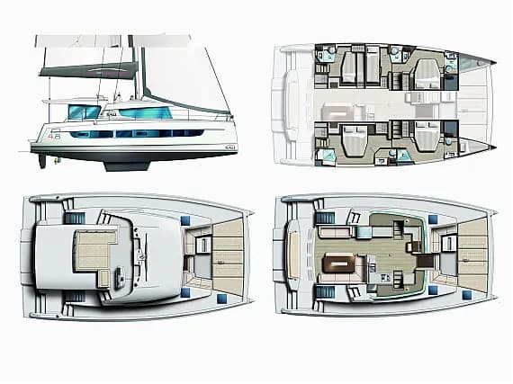 תוכנית הסיפון של Bali 4.8 in Marmaris / Albatros Marina