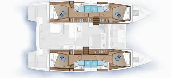 תוכנית הסיפון של Lagoon 46 in Rhodes New Marina