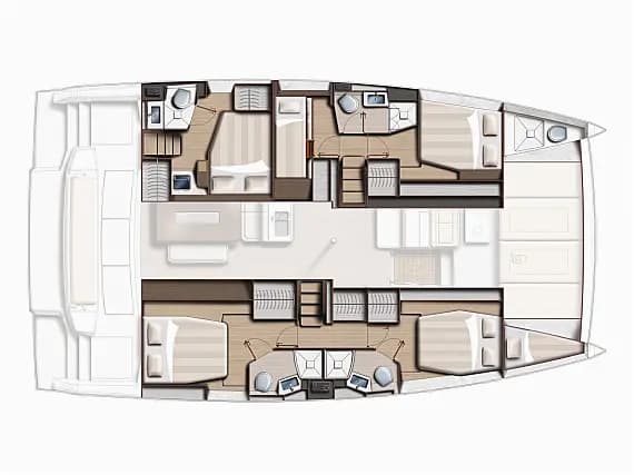 Bali 4.6 in Göcek Mucev Marina 的甲板布局图