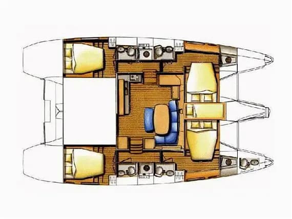 План на палубата на Lagoon 421 in Cienfuegos / Marlin Marina Cienfuegos