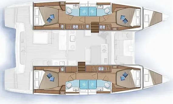 План на палубата на Lagoon 46 in Athens / Alimos Marina