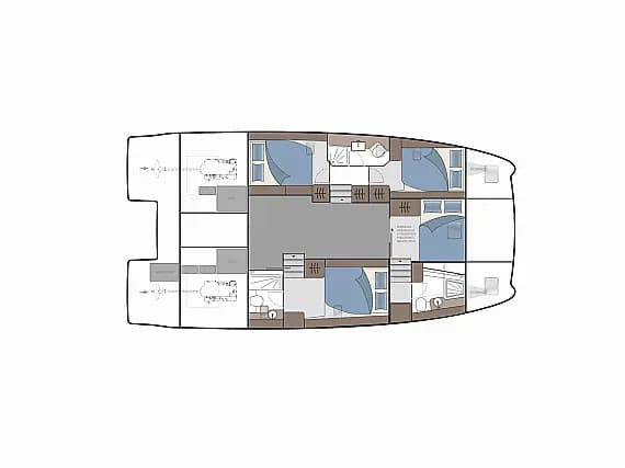 תוכנית הסיפון של Aquila 42 Yacht in Lavrion / Olympic Marina