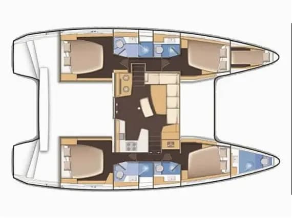 Lagoon 40 in Lefkada / D-Marin Marina Lefkas 的甲板布局图