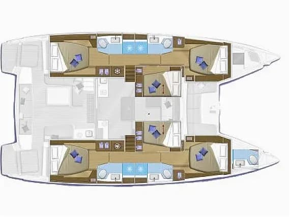 תוכנית הסיפון של Lagoon 50 in Trogir / ACI Marina Trogir