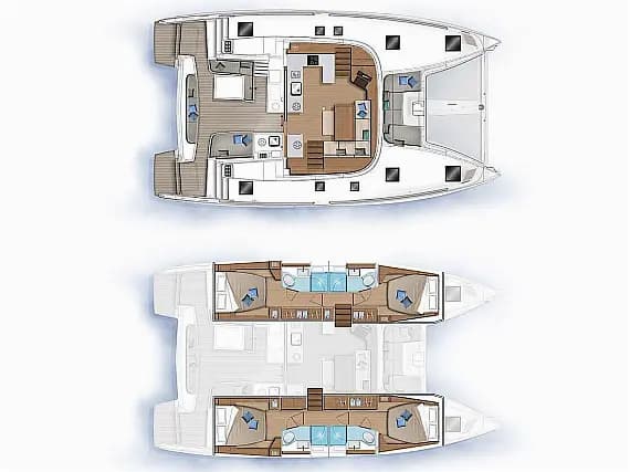 План на палубата на Lagoon 46 in Trogir / SCT Marina Trogir