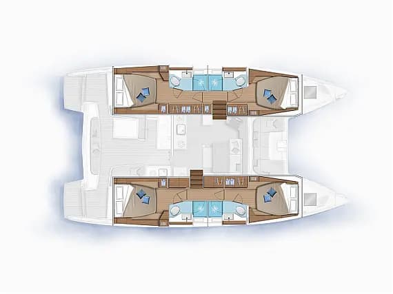 План на палубата на Lagoon 46 in Seget Donji / Marina Baotić