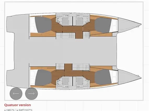 План на палубата на Astréa 42 in Lefkada / D-Marin Marina Lefkas