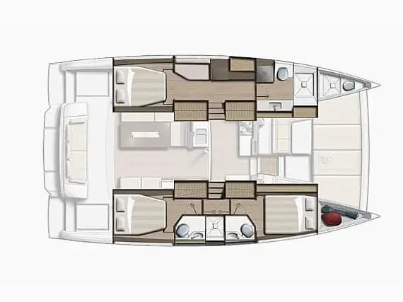 План на палубата на Bali 4.2 in Sardinia / Cagliari / Marina di Cagliari