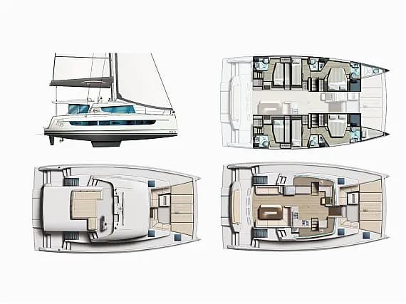 תוכנית הסיפון של Bali 4.8 in Athens / Alimos Marina
