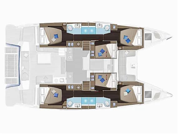 План на палубата на Lagoon 51 in Trogir / SCT Marina Trogir