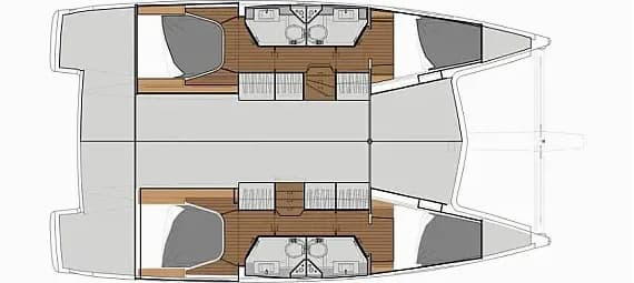 תוכנית הסיפון של Lucia 40 in Marmaris Yacht Marina