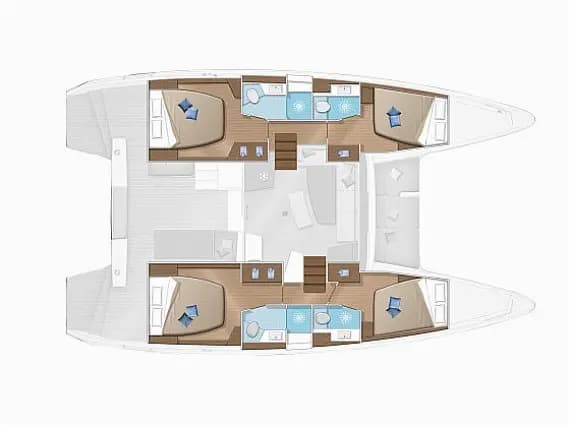 План на палубата на Lagoon 42 in Seget Donji / Marina Baotić