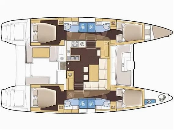 תוכנית הסיפון של Lagoon 450 in Marmaris Yacht Marina