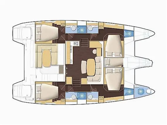 תוכנית הסיפון של Lagoon 420 in Bodrum / Gumbet Limani