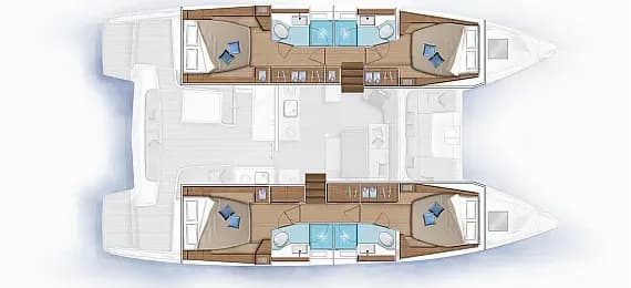 Lagoon 46 in Lefkada / D-Marin Marina Lefkas 的甲板布局图