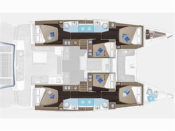 תוכנית הסיפון של Lagoon 51 in Marmaris / Netsel Marmaris Marina